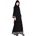 A-line Black color abaya with printed border A-line Black color abaya with printed border